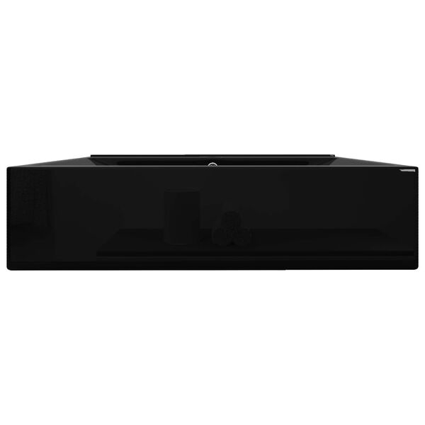 vidaXL Wastafel met kraangat rechthoekig 60x46 cm keramiek zwart