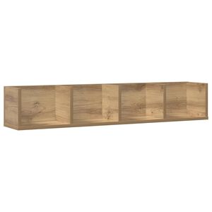 vidaXL CD-wandschap 100x18x18 cm bewerkt hout artisanaal eikenkleurig