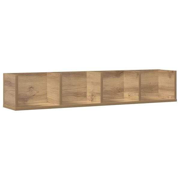 vidaXL CD-wandschap 100x18x18 cm bewerkt hout artisanaal eikenkleurig