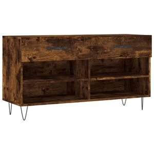 vidaXL Schoenenbank 102x35x55 cm bewerkt hout gerookt eikenkleurig