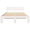 vidaXL Bedframe met hoofdeinde Wit 135 x 190 cm Massief grenenhout