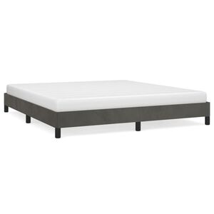 vidaXL Bedframe zonder matras 160x200 cm fluweel donkergrijs