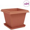 vidaXL Plantenpotten 24 st Baksteenrood Kunststof