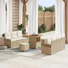 vidaXL Tuin Sofa Set met kussen met opslag 9 pcs Beige en Cr&egrave;me