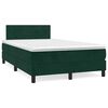 vidaXL Boxspring met matras en LED fluweel donkergroen 120x190 cm