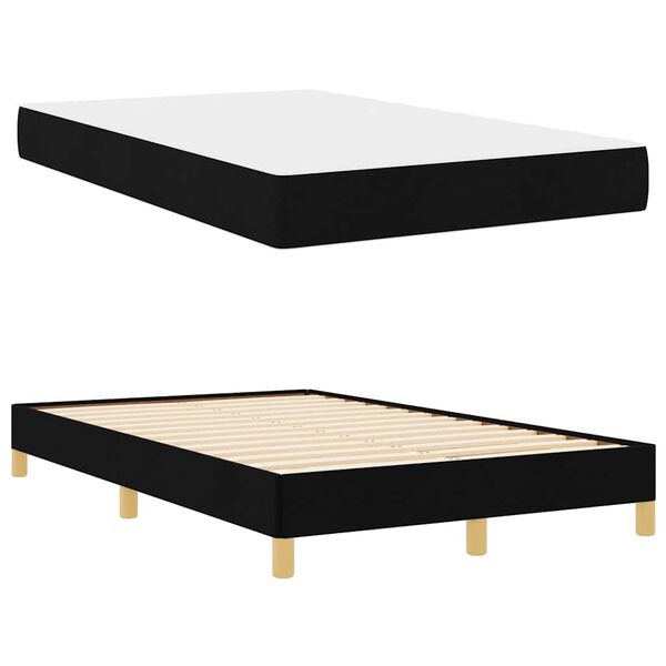 vidaXL Boxspringbed met matras Zwart 120 x 190 cm Stof