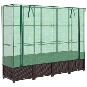 vidaXL Plantenbak verhoogd met kashoes 160x40x138 cm rattanlook