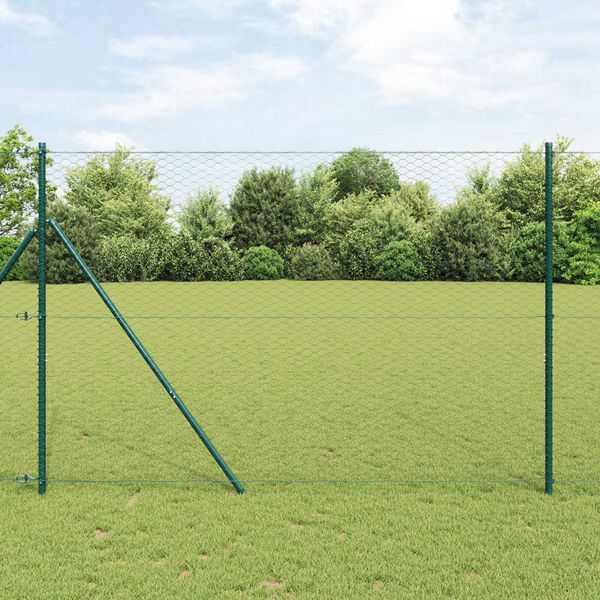 vidaXL Afrasteringspaal Grijs 100 x 1,6 m (36 mm gaas) Staal en PVC