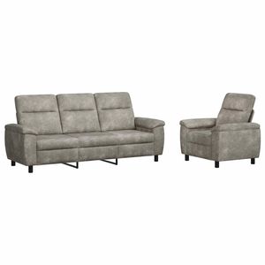 vidaXL Bankstel 2 pcs Lichtgrijs Nep Suede Leer
