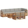vidaXL Sofa-Sets 9 pcs Natuurlijk en Lichtgrijs Massief Acaciahout