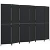 vidaXL Kamerscherm 6 panelen poly rattan zwart
