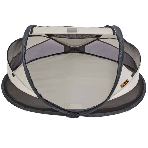 DERYAN Reisbedje pop-up Baby Luxe met klamboe crème
