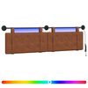 vidaXL Hangend hoofdbord Bruin Antiek PU