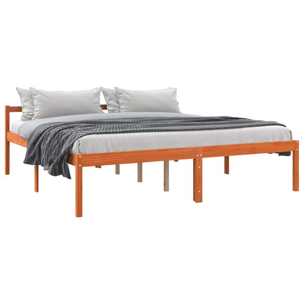 vidaXL Bedframe Wasbruin 180 x 200 cm Massief grenenhout