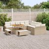vidaXL Tuinbankenset met kussen met opslag 13 pcs Beige Poly riet