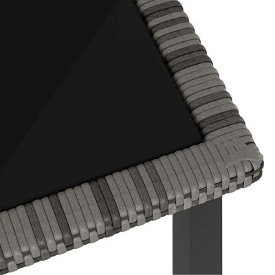 vidaXL Tuintafel 70x70x73 cm poly rattan grijs
