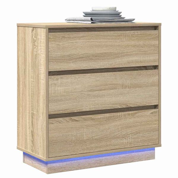 vidaXL Nachtkastje Sonoma Eiken 71 x 34,5 x 75 cm Bewerkt hout