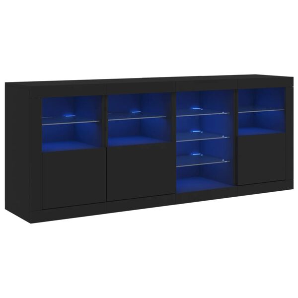 vidaXL Dressoir met LED-verlichting 164x37x67 cm zwart