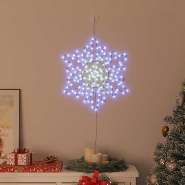vidaXL Kerstsneeuwvlok met 156 LED Blauw 55,5 x 55,5 x 0,75cm PVC