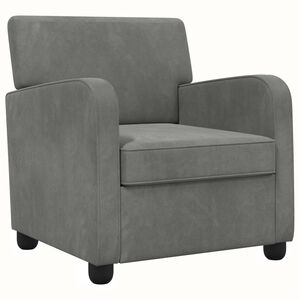 vidaXL Fauteuil Donkergrijs fluweel