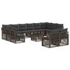 vidaXL Tuinbankenset 13 pcs Grijs poly rattan