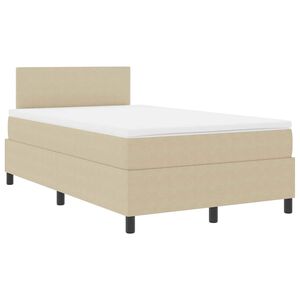 vidaXL Boxspringbed Lichtgrijs en wit. 120 x 200 cm Katoen Stof