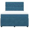 vidaXL Boxspring met matras fluweel donkerblauw 140x200 cm