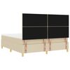 vidaXL Boxspring bed met matras met hoofdeinde Cr&egrave;me 180 x 200 cm Stof