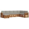 vidaXL Sofa-Sets 8 pcs Natuurlijk en Lichtgrijs Massief Acaciahout