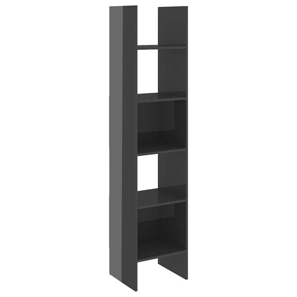 vidaXL Boekenkast 40x35x180 cm bewerkt hout hoogglans grijs