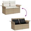 vidaXL Tuinbankenset met opslag 8 pcs Beige en Cr&egrave;me poly rattan