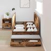 vidaXL Opbergbedframe met lade met opslag Oud Hout 90 cm Bewerkt hout