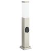 vidaXL Bolderarmatuur met stopcontact 50 cm RVS IP44