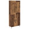 vidaXL Hoge kast Oud Hout 69,5 x 34 x 180 cm Bewerkt hout