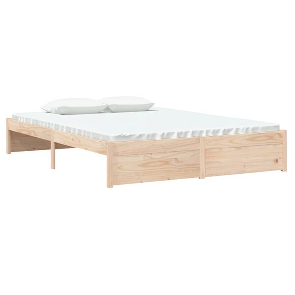 vidaXL Bedframe massief hout 135x190 cm