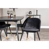 Venture Home Eetkamerstoelen 2 st Velvet fluweel zwart en messing