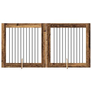 vidaXL Hondenhekje met standaards 2 pcs Oud hout 100 x 100 cm