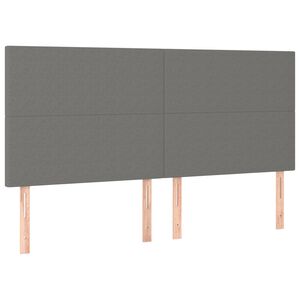 vidaXL Hoofdbord donkergrijs 160x5x118/128 cm Stof