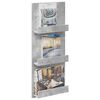 vidaXL Tijdschrift Rek Beton Grijs 43 x 11 x 102 cm Bewerkt hout