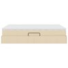 vidaXL Opslag bed met matras met matras Cr&egrave;me 140 x 200 cm Polyester