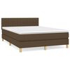 vidaXL Boxspring met matras stof donkerbruin 140x190 cm