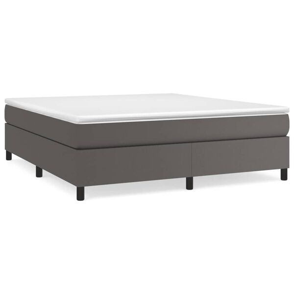 vidaXL Boxspring bed kunstleer grijs 160x200 cm
