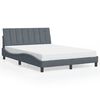 vidaXL Bedframe met LED zonder matras "Hanko" fluweel donkergrijs 120x200 cm