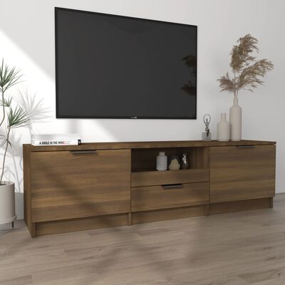 vidaXL Tv-meubel 140x35x40 cm bewerkt hout bruineikenkleurig
