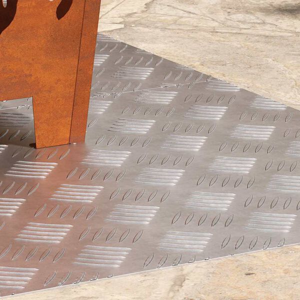 vidaXL Trap Tread Rechthoekig 2 pcs Zilver 80 x 50 cm Aluminium