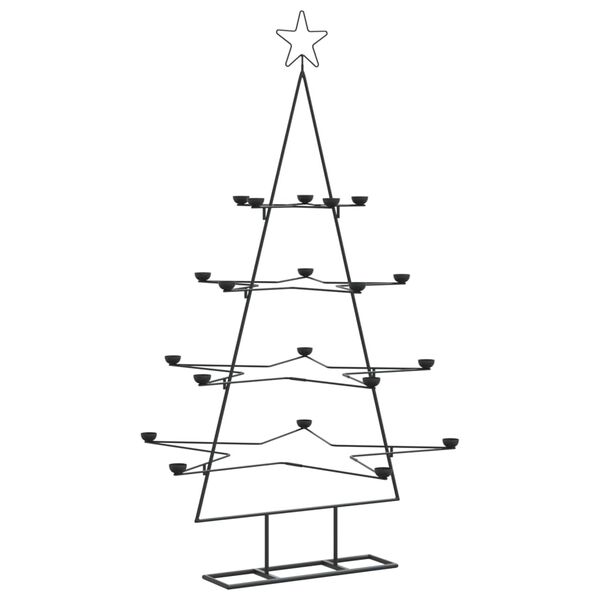 vidaXL Kerstdecoratie kerstboom 140 cm metaal zwart