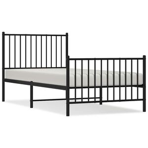 vidaXL Bedframe met hoofd- en voeteneinde metaal zwart 90x190 cm