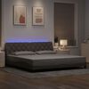 vidaXL Bedframe met LED zonder matras 200x200 cm stof taupe
