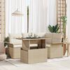 vidaXL Tuin Sofa Set met kussen 5 pcs Beige Poly riet