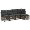 vidaXL Tuinbankenset 5 st Grijs poly rattan